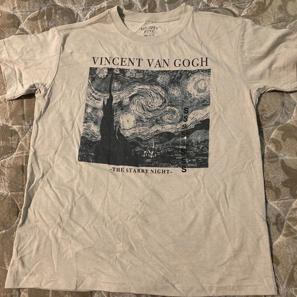 Mighty Fine The Starry Night Painting By Van Gogh T-Shirt - Picture 1 of 4